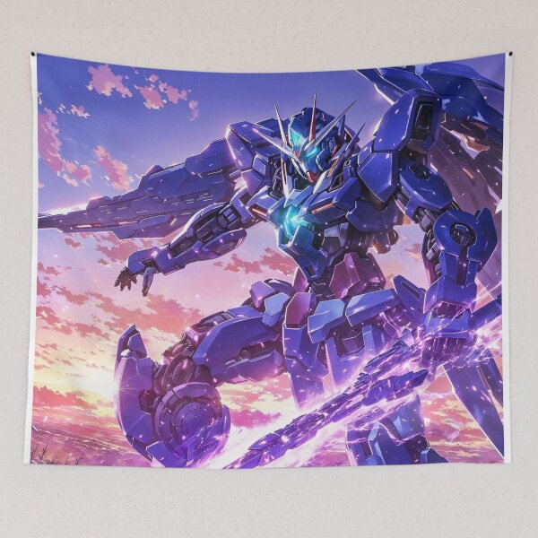 Item preview, Sunset Mecha Warrior – Aesthetic Anime Robot with Neon Energy Blade designed and sold by Dyan4.