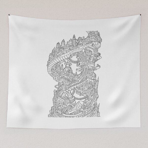 Item preview, Psychedelic impossible spiral city designed and sold by chalia87.