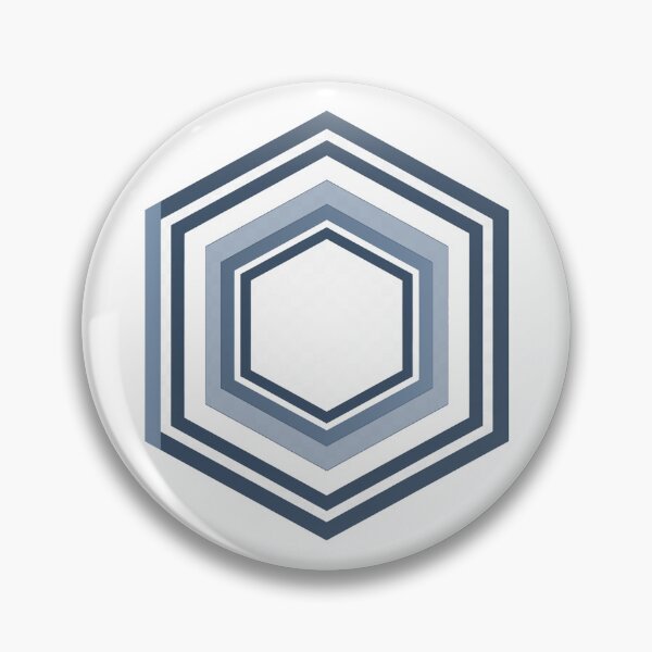Item preview, Hexagon Series 02 – Sixfold concentric line hexagons in dark blue designed and sold by Herzbaumatelier.
