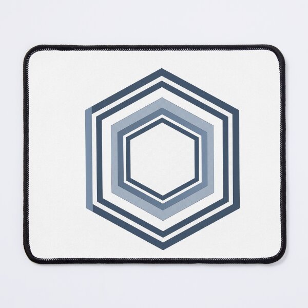 Item preview, Hexagon Series 02 – Sixfold concentric line hexagons in dark blue designed and sold by Herzbaumatelier.