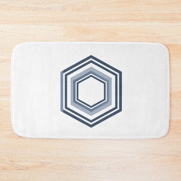 Item preview, Hexagon Series 02 – Sixfold concentric line hexagons in dark blue designed and sold by Herzbaumatelier.