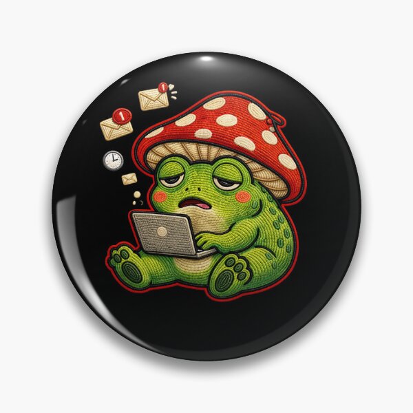 Item preview, Cute Burnout Work Frog with Laptop – Tired Office Aesthetic Design designed and sold by ColorSplash123.