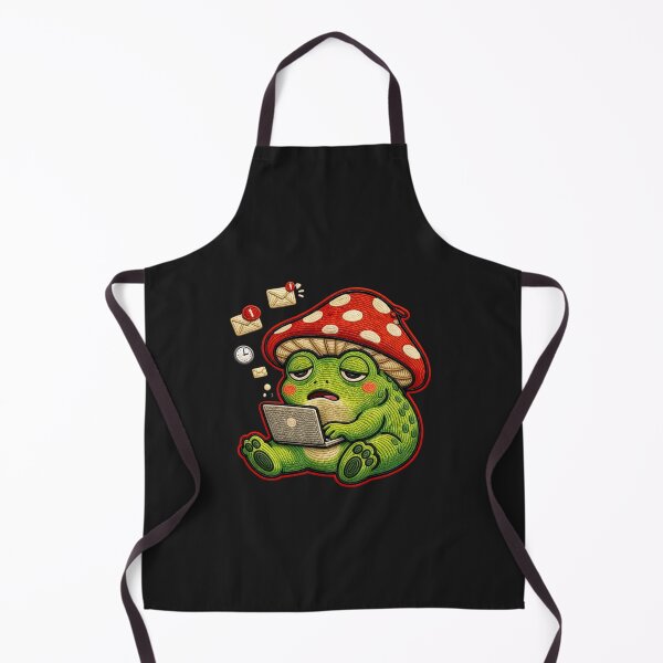 Item preview, Cute Burnout Work Frog with Laptop – Tired Office Aesthetic Design designed and sold by ColorSplash123.