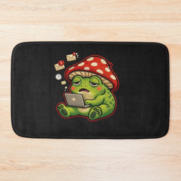 Item preview, Cute Burnout Work Frog with Laptop – Tired Office Aesthetic Design designed and sold by ColorSplash123.