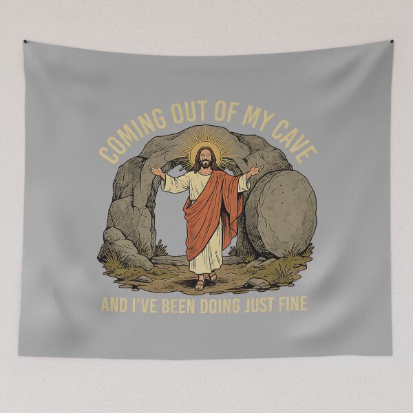 Item preview, Coming Out of My Cave and I've Been Doing Just Fine Jesus designed and sold by KathieFaugh.