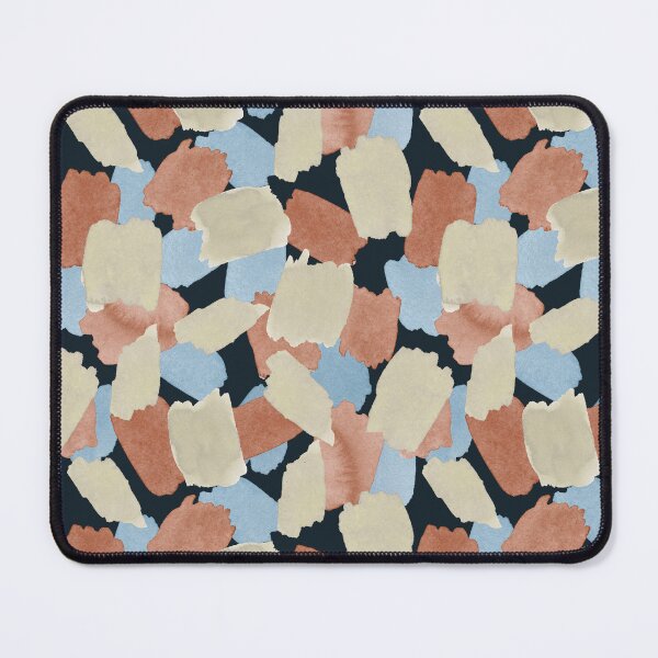 Item preview, Terracotta Blue Abstract Watercolour Blobs Pattern designed and sold by CMF Designs.