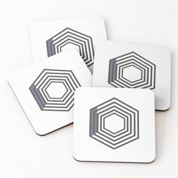 Item preview, Hexagon Series 03 – Concentric line hexagons with blue segment designed and sold by Herzbaumatelier.