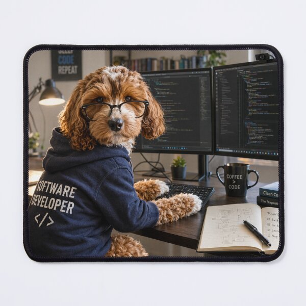 Item preview, Dog Programmer at Workstation designed and sold by Paul Thompson Photography.