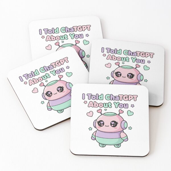 Item preview, I Told ChatGPT About You – Cute Kawaii Robot Pastel Design designed and sold by CreazyCreator77.