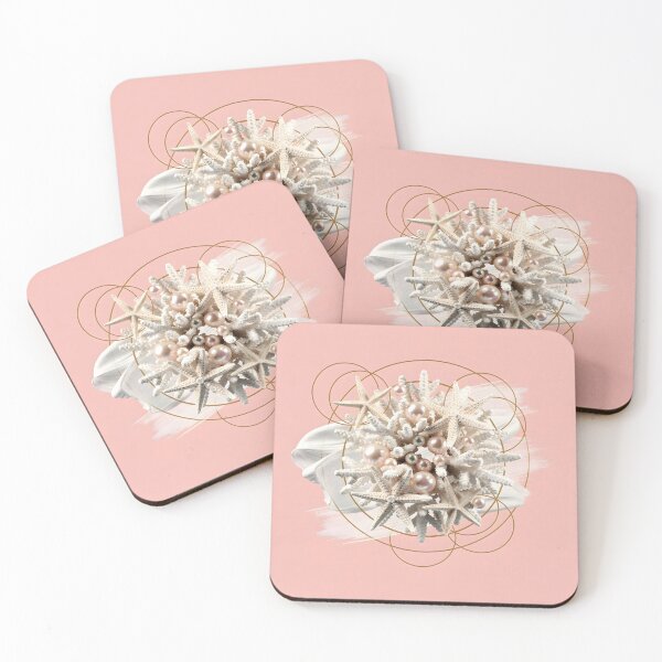 Item preview, Luxury White Coral & Pearls on Soft Pink Background designed and sold by Thalassora.