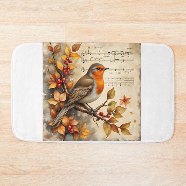 Item preview, European Robin Collage designed and sold by Shelley Loewnau-Jones Studio.