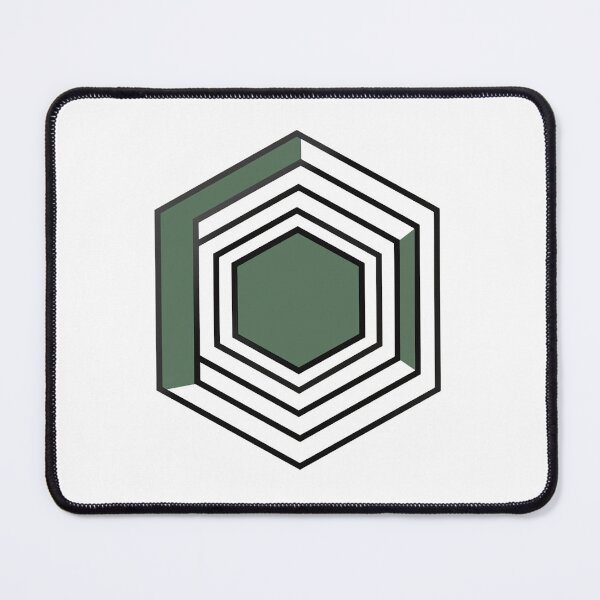 Item preview, Hexagon Series 04 – Concentric line hexagons with green segment designed and sold by Herzbaumatelier.