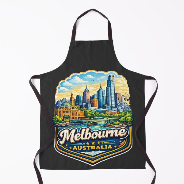 Item preview, Melbourne Australia Vintage Skyline Travel Badge Illustration designed and sold by TAOptimus .