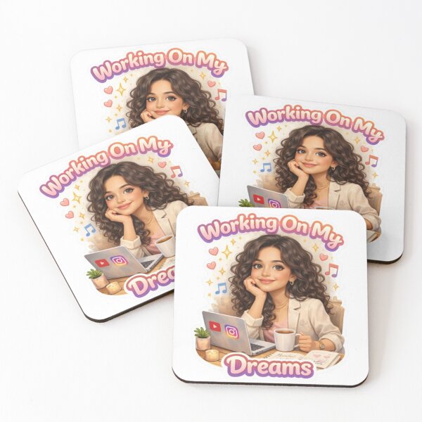 Item preview, Cute Girl Working on Laptop Sticker – Working On My Dreams Aesthetic Girl Boss Cozy Workspace designed and sold by Trigart-art.