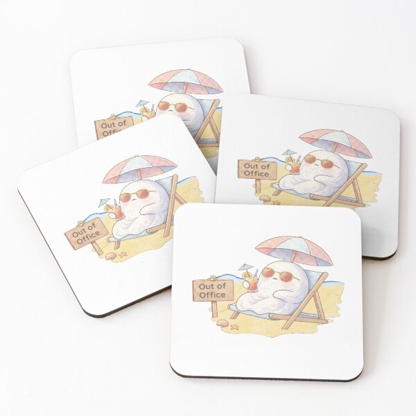 Item preview, Out of Office Ghost | Cute Kawaii Aesthetic | Vacation Relax Mood Design designed and sold by The Mood Index.