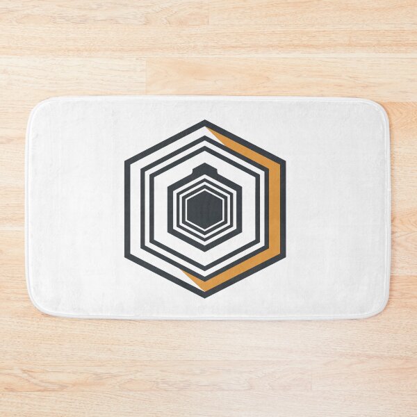 Item preview, Hexagon Series 05 – Concentric line hexagons with two orange segments designed and sold by Herzbaumatelier.