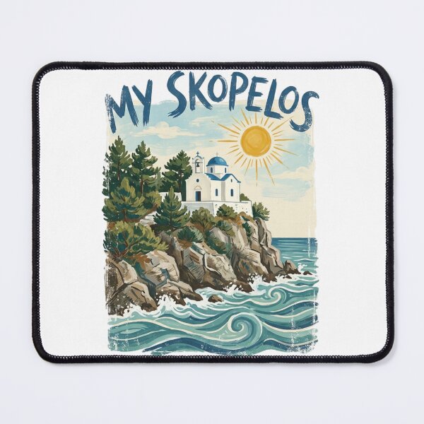 Item preview, My Skopelos Greece Vintage Gouache Art designed and sold by SoulTreasures.