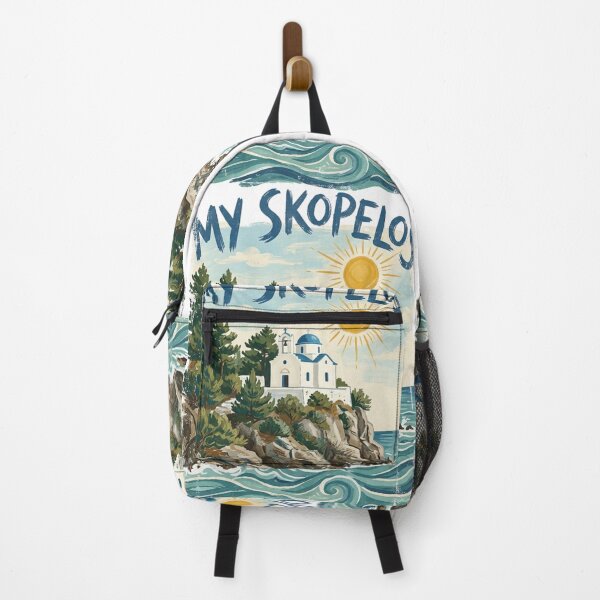 Item preview, My Skopelos Greece Vintage Gouache Art designed and sold by SoulTreasures.