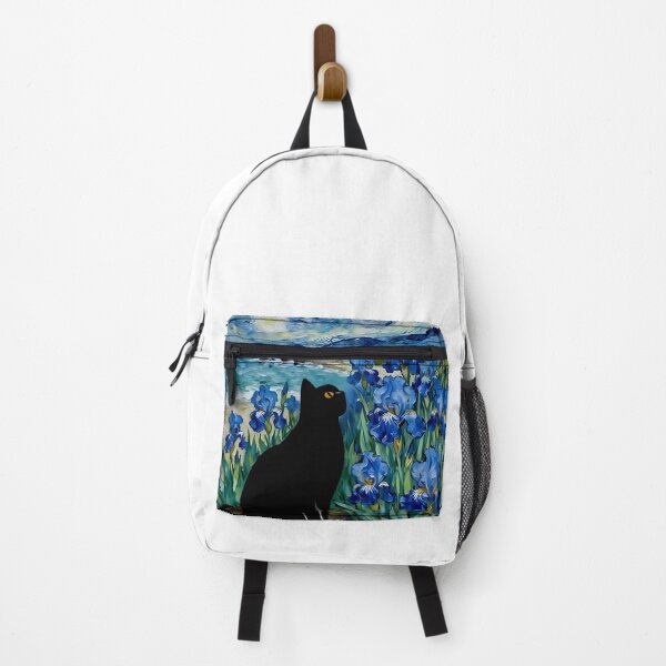Item preview, cute cat with irises and starry night designed and sold by PurrfectHome.