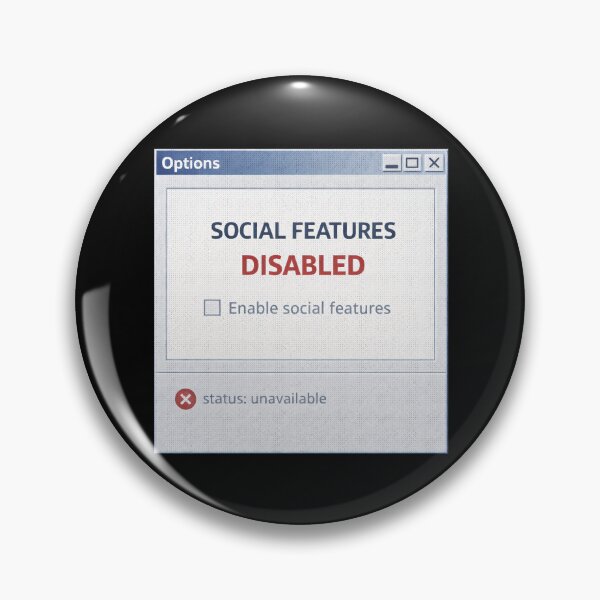 Item preview, Social Features Disabled – Retro Computer Settings Humor Design designed and sold by Mad Factory Designs.