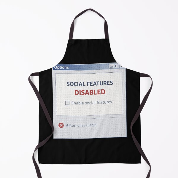 Artikelvorschau, Social Features Disabled – Retro Computer Einstellungs Humor Design entworfen und verkauft von Mad Factory Designs.