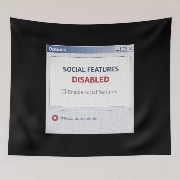 Item preview, Social Features Disabled – Retro Computer Settings Humor Design designed and sold by Mad Factory Designs.