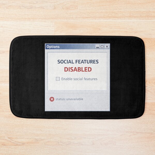 Item preview, Social Features Disabled – Retro Computer Settings Humor Design designed and sold by Mad Factory Designs.