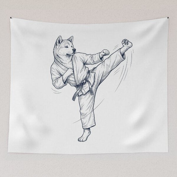 Item preview, Vintage Akita Doing Karate Martial Art Dog Lover designed and sold by TerryConnells.