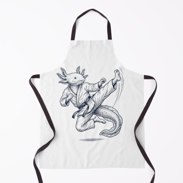 Aperçu de l'œuvre Axolotl vintage pratiquant le karaté, art martial, amoureux des animaux créée et vendue par TerryConnells.