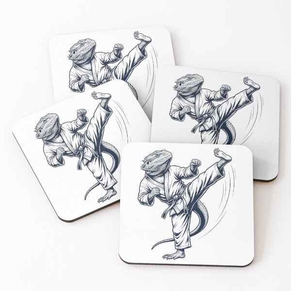 Item preview, Vintage Bearded Dragon Doing Karate Martial Art Animal Lover designed and sold by TerryConnells.