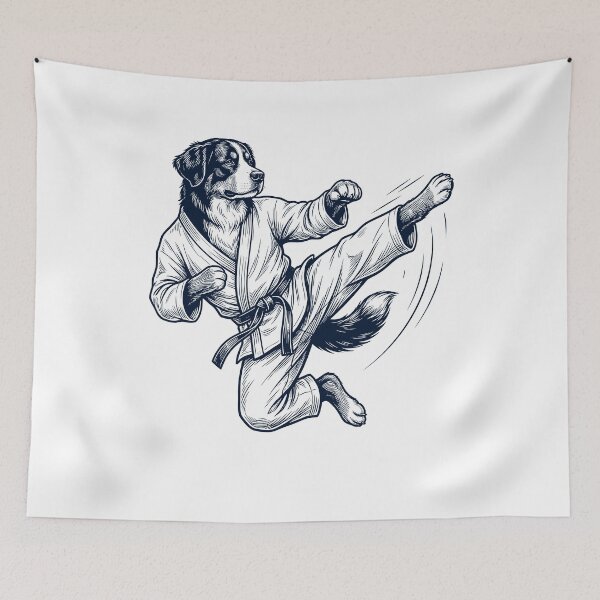 Item preview, Vintage Bernese Mountain Dog Doing Karate Martial Art Dog Lover designed and sold by TerryConnells.
