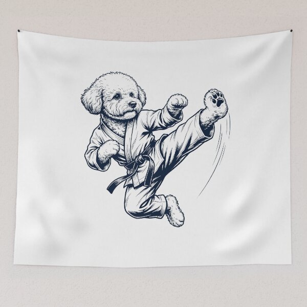Item preview, Vintage Bichon Frise Doing Karate Martial Art Dog Lover designed and sold by TerryConnells.