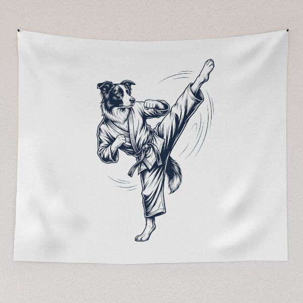Item preview, Vintage Border Collie Doing Karate Martial Art Dog Lover designed and sold by TerryConnells.