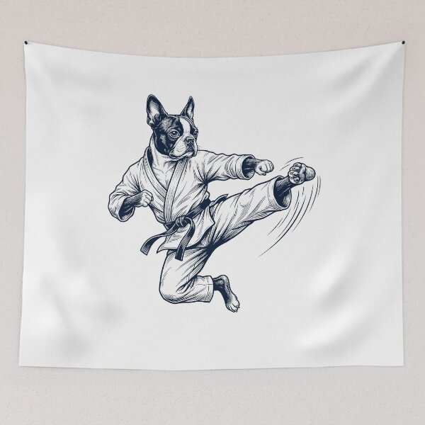 Item preview, Vintage Boston Terrier Doing Karate Martial Art Dog Lover designed and sold by TerryConnells.