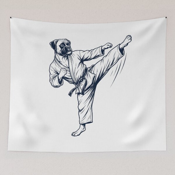 Item preview, Vintage Boxer Dog Doing Karate Martial Art Dog Lover designed and sold by TerryConnells.