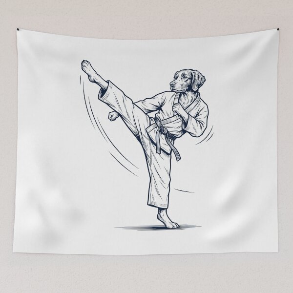 Item preview, Vintage Brittany Doing Karate Martial Art Dog Lover designed and sold by TerryConnells.