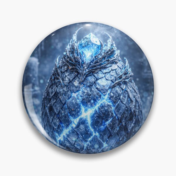 Item preview, Frozen Dragon Egg – Ice Shard, Glowing Blue Veins, Mystical Egg, Glowing Crystals, Dark Fantasy Scene, Ancient Magic Artifact designed and sold by DrakariArt.