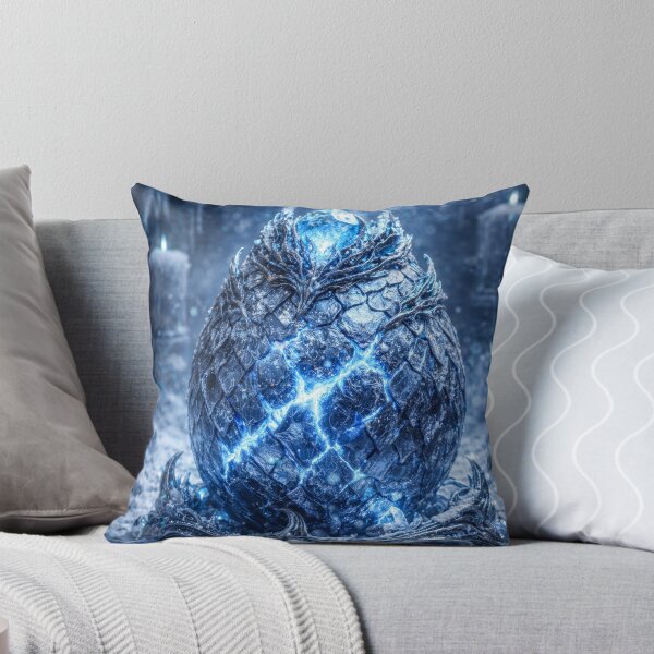 Item preview, Frozen Dragon Egg – Ice Shard, Glowing Blue Veins, Mystical Egg, Glowing Crystals, Dark Fantasy Scene, Ancient Magic Artifact designed and sold by DrakariArt.