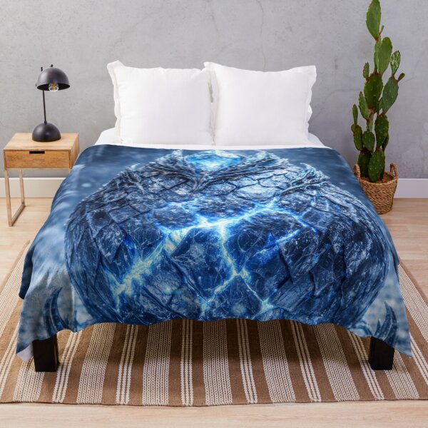 Item preview, Frozen Dragon Egg – Ice Shard, Glowing Blue Veins, Mystical Egg, Glowing Crystals, Dark Fantasy Scene, Ancient Magic Artifact designed and sold by DrakariArt.