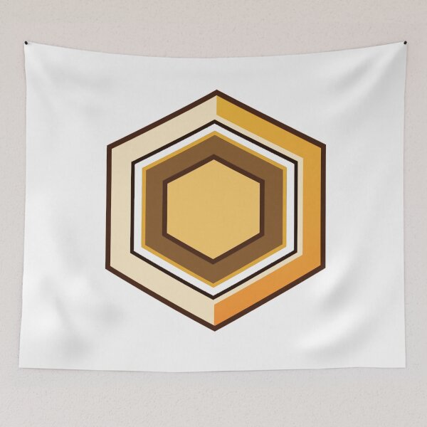 Item preview, Hexagon Series 08 – Multicolored concentric hexagon in warm tones designed and sold by Herzbaumatelier.
