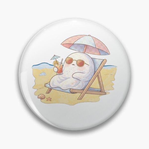 Item preview, Relaxing Ghost on Vacation | Cute Kawaii Aesthetic | Cozy Chill Mood Design designed and sold by The Mood Index.