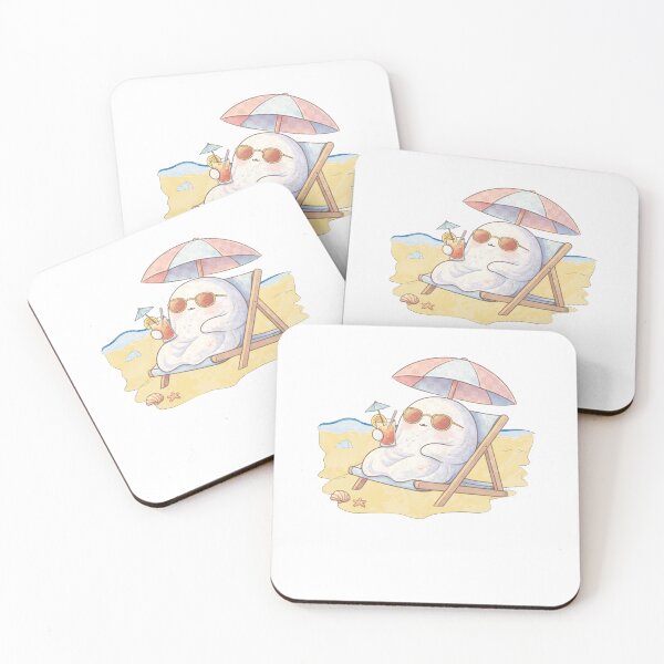 Item preview, Relaxing Ghost on Vacation | Cute Kawaii Aesthetic | Cozy Chill Mood Design designed and sold by The Mood Index.