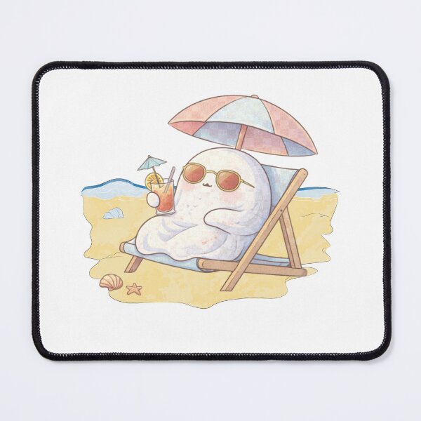 Item preview, Relaxing Ghost on Vacation | Cute Kawaii Aesthetic | Cozy Chill Mood Design designed and sold by The Mood Index.