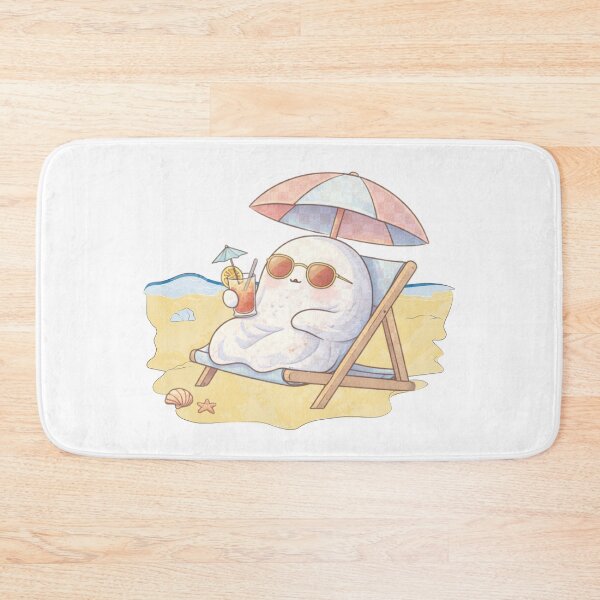 Item preview, Relaxing Ghost on Vacation | Cute Kawaii Aesthetic | Cozy Chill Mood Design designed and sold by The Mood Index.