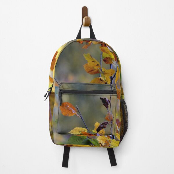 Item preview, Autumn Leaves Branch Soft Focus Forest Background Nature Aesthetic Wall Art designed and sold by onubi.