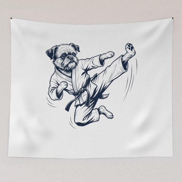 Item preview, Vintage Brussels Griffon Doing Karate Martial Art Dog Lover designed and sold by TerryConnells.