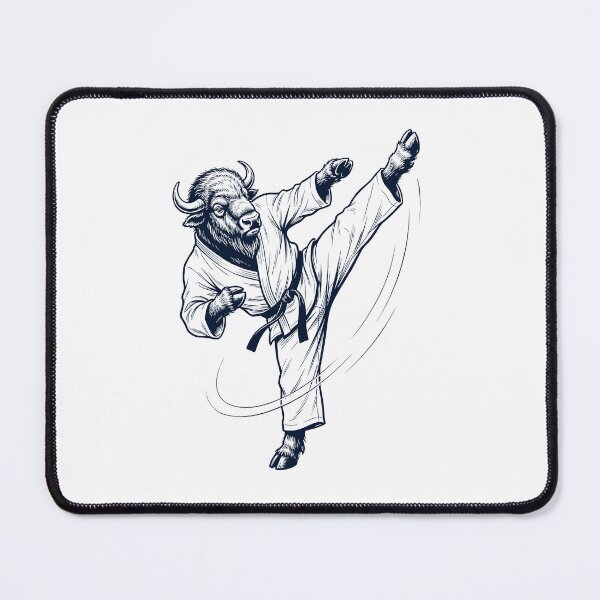Item preview, Vintage Buffalo Doing Karate Martial Art Animal Lover designed and sold by TerryConnells.