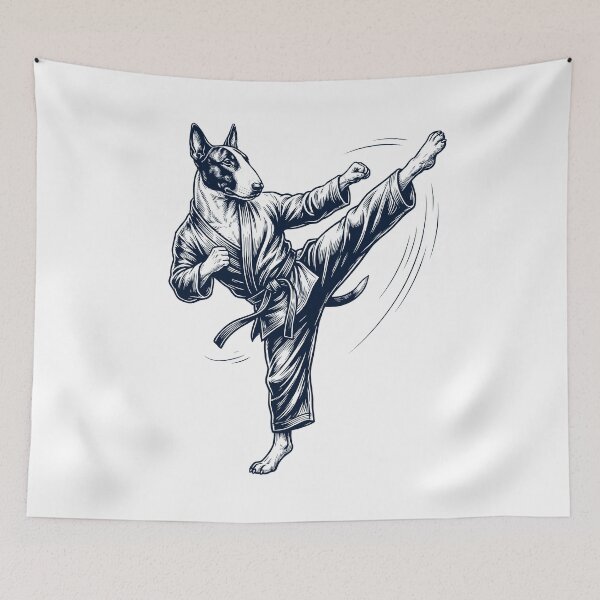Item preview, Vintage Bull Terrier Doing Karate Martial Art Dog Lover designed and sold by TerryConnells.