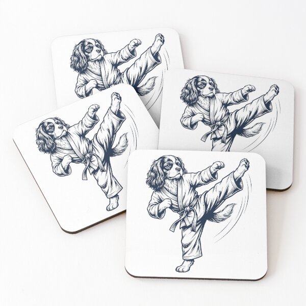 Item preview, Vintage Cavalier King Charles Spaniel Doing Karate Martial Art Dog Lover designed and sold by TerryConnells.