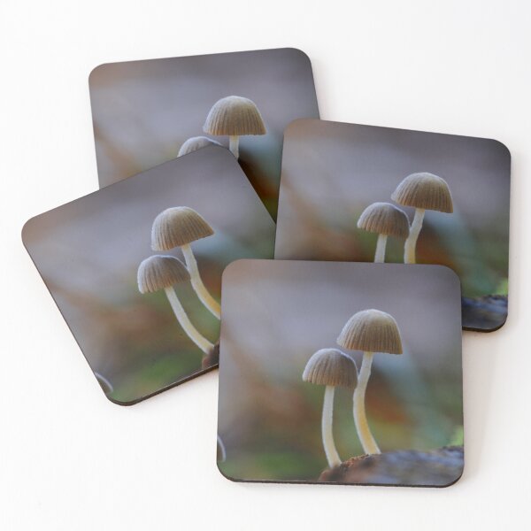 Artikelvorschau, Tiny Mushrooms Macro Minimal Nature Aesthetic Soft Forest Background Wall Art entworfen und verkauft von onubi.